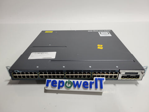 Cisco WS-C3560X-48T-S 48 Port Gigabit NONPOE Switch w C3KX-NM-10G Grade C