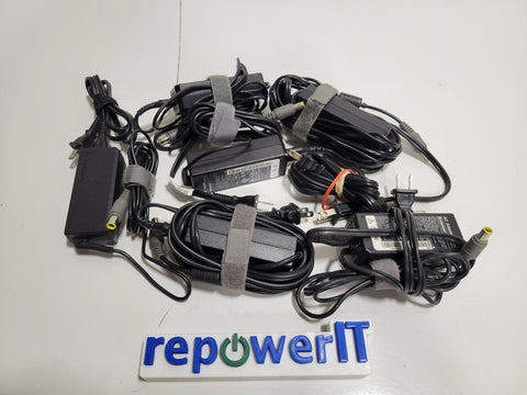 Lot of 6x OEM Lenovo 65W Barrel Power Adapters Various Models USED