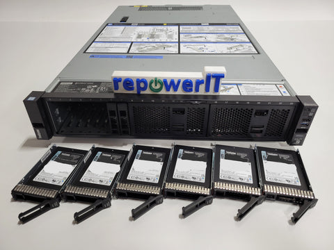 Lenovo Thinksystem SR650 2U Rack Server Xeon Silver 4208 2.1GHz 64GB 6x 240GB SSDs Raid 530-8i USED