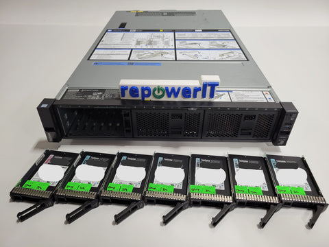 Lenovo Thinksystem SR650 2U Rack Server Xeon Silver 4208 2.1GHz 96GB 7x 240GB SSDs Raid 930-8i USED