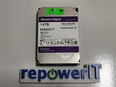 Western Digital WD140PURZ-85GG1Y0 14TB SATA Purple Surveillance HDD - TESTED GOOD