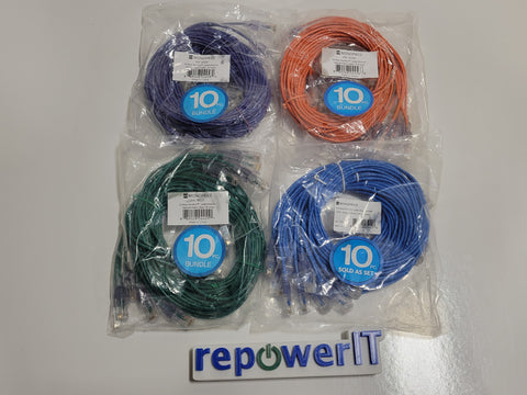 Lot of 240x Monoprice SlimRun Cat6A Ethernet Network Patch Cables NEW