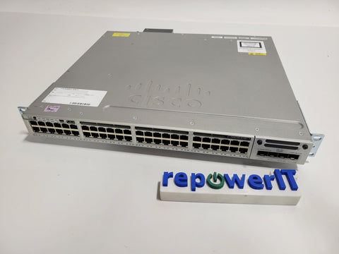 Cisco WS-C3850-48F-L 48 Port PoE Catalyst 3850 Network Switch + C3850-NM-2-10G USED