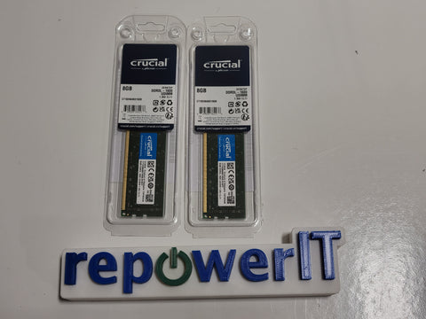 Lot of 2x Crucial CT102464BD160B 8GB DDR3L-1600 UDIMM Desktop Memory NEW