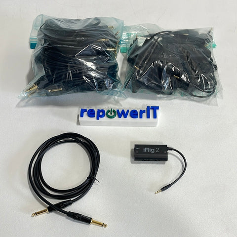 Lot of 21x CableMatters 500027-3X2 6ft 1/4" Guitar Cables + 21x IK Multimedia IRIG2 iOS + Mac Analog Guitar Interface