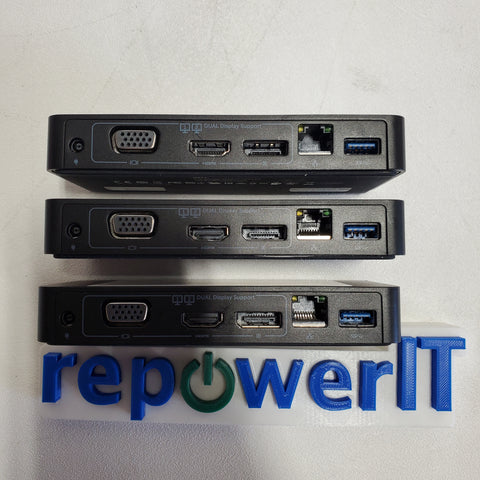 Lot of 3x Dell D1000 Dual Video USB 3.0 Docking Station USED