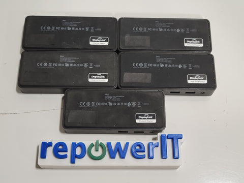 Lot of 5x Dell D1000 Dual Video USB 3.0 Docking Stations w Power Adapters USED