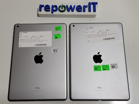 Lot of 2x Apple A1822 5th Gen 9.7" 2048x1536 iPads A9 1.8GHz 2GB 128GB SSD Grade B/C