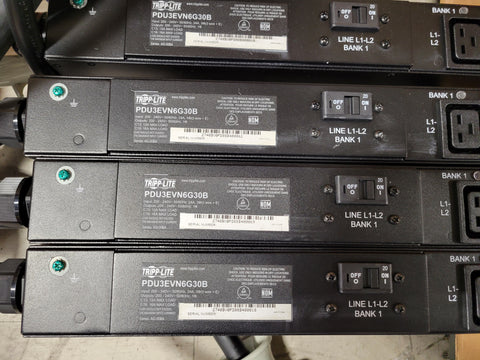 Lot of 4x TrippLite PDU3EVN6G30B 10kW 200-240V 3PH Monitored PDUs USED