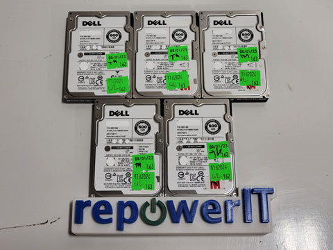 Lot of 5x Dell HUC156060CSS204 04J5P1 2.5" 600GB 15K RPM SAS HDD - TESTED GOOD