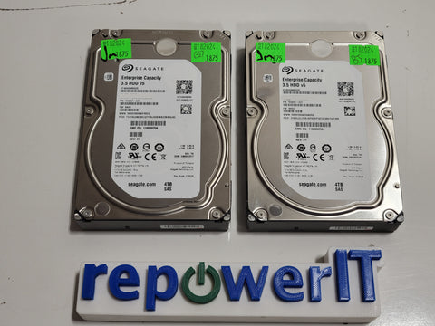 Lot of 2x Seagate ST4000NM0025 1V4207-037 4TB SAS 12Gb/s 3.5" HDDs - TESTED GOOD