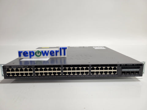 Cisco WS-C3650-48FQ-E 48 Port PoE+ 4x10G SFP Catalyst 3650 Switch + Ears Grade C