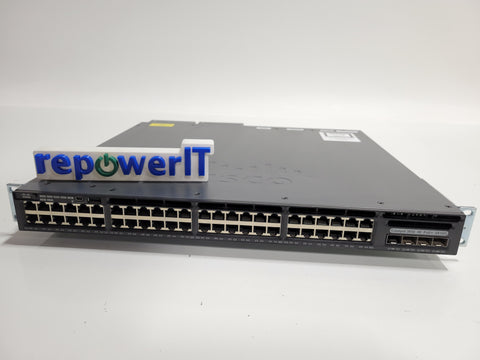 Cisco WS-C3650-48FQ-E 48 Port PoE+ 4x10G SFP Catalyst 3650 Switch + Ears Grade B