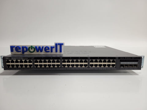 Cisco WS-C3650-48FQ-E 48 Port PoE+ 4x10G SFP Catalyst 3650 Switch + Ears Grade B