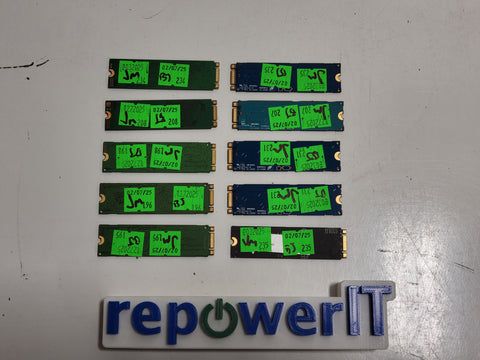 Lot of 10x Mixed Brand/Model 256GB M.2 SATA SSDs USED - TESTED GOOD