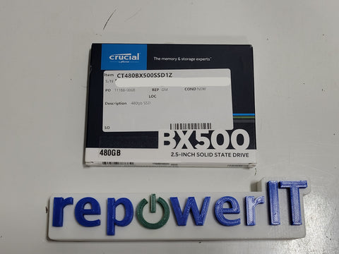 Crucial CT480BX500SSD1Z BX500 SATA 6Gb/s 2.5" 480GB SSD NEW