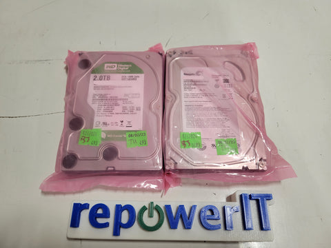 Lot of 2x 2TB HDDs Western Digital WD20EARX-00PASB0 & Seagate ST2000DL003 - TESTED GOOD