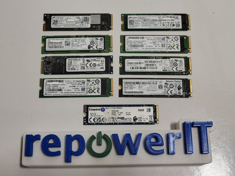 Lot of 65x 512GB 256GB 250GB 2280 M.2 NVMe SSD Mixed Brand & Model USED