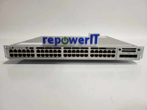 Cisco WS-C3850-48F-L 48 Port PoE Catalyst 3850 Network Switch + C3850-NM-2-10G USED