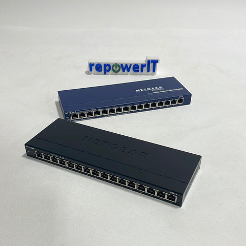 Lot of 1x Netgear FS116P 16-Port PoE Switch + 1x GS316 16-Port Switch Grade B