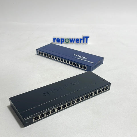 Lot of 1x Netgear FS116P 16-Port PoE Switch + 1x GS316 16-Port Switch Grade B