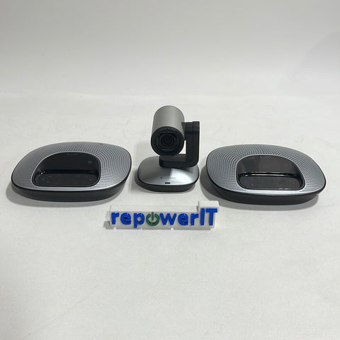 Lot of 2x Logitech 886-000012 Conference Speakers + 1x 860-000481 1080p Camera